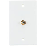 Coaxial Cable Wall Plate - with Single Connector, White