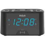 Digital Blue LED Clock Radio with USB Charging Port