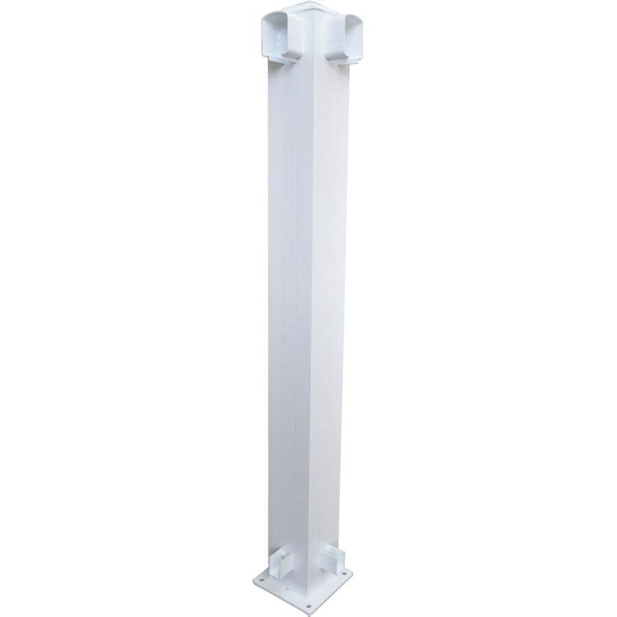 4" x 4" White Aluminum Railing Corner Post