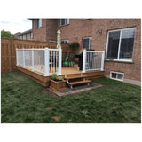 4" x 4" White Aluminum Railing Inline Post