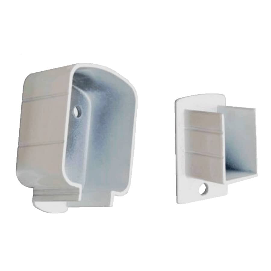 White Top and Bottom Aluminum Post Bracket