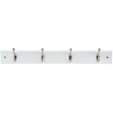 24" 4 Peg White/Brushed Nickel Hat/Coat Rack