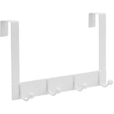 4 Hook White Over The Door Hanger