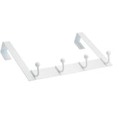 4 Hook White Over The Door Hanger