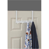 4 Hook White Over The Door Hanger