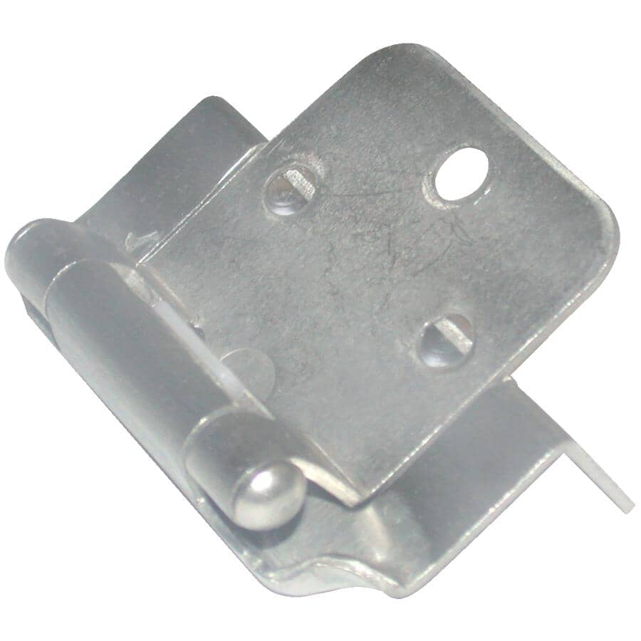 Overlay Self-Closing Cabinet Hinges - Brushed Nickel, 2 Pack