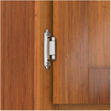 Semi-Concealed Self-Closing Cabinet Hinges - Brushed Nickel, 2 Pack