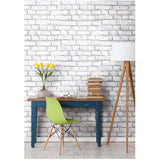 Brick Peel & Stick Wallpaper - White, 20.5" x 16.5'