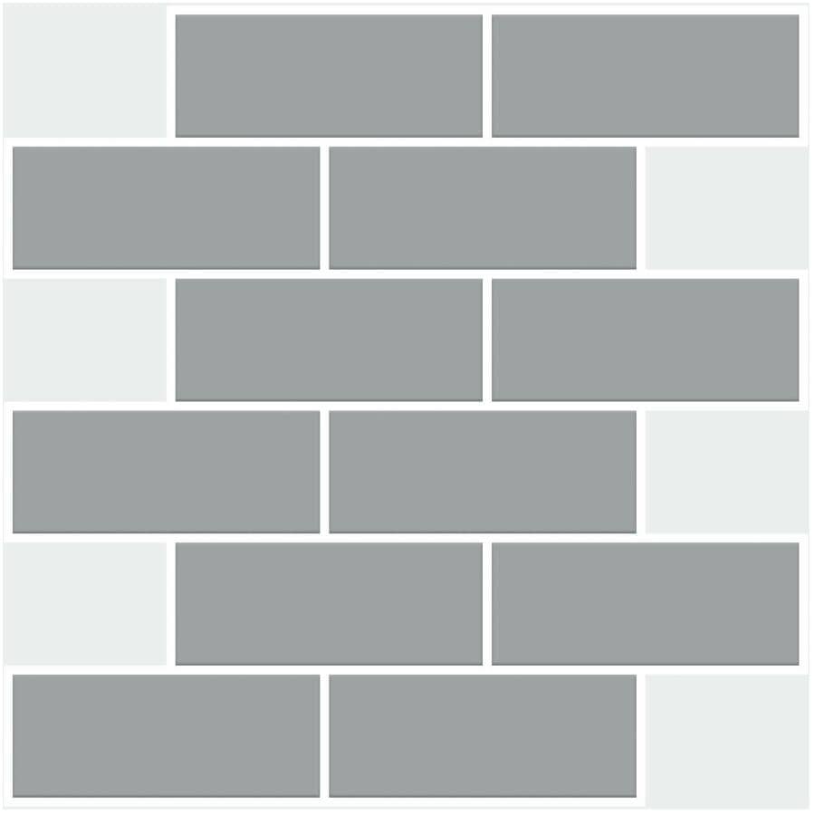 StickTile Subway Peel & Stick Backsplash Wall Tiles - Gray, 10.5" x 10.5", 4 Pack