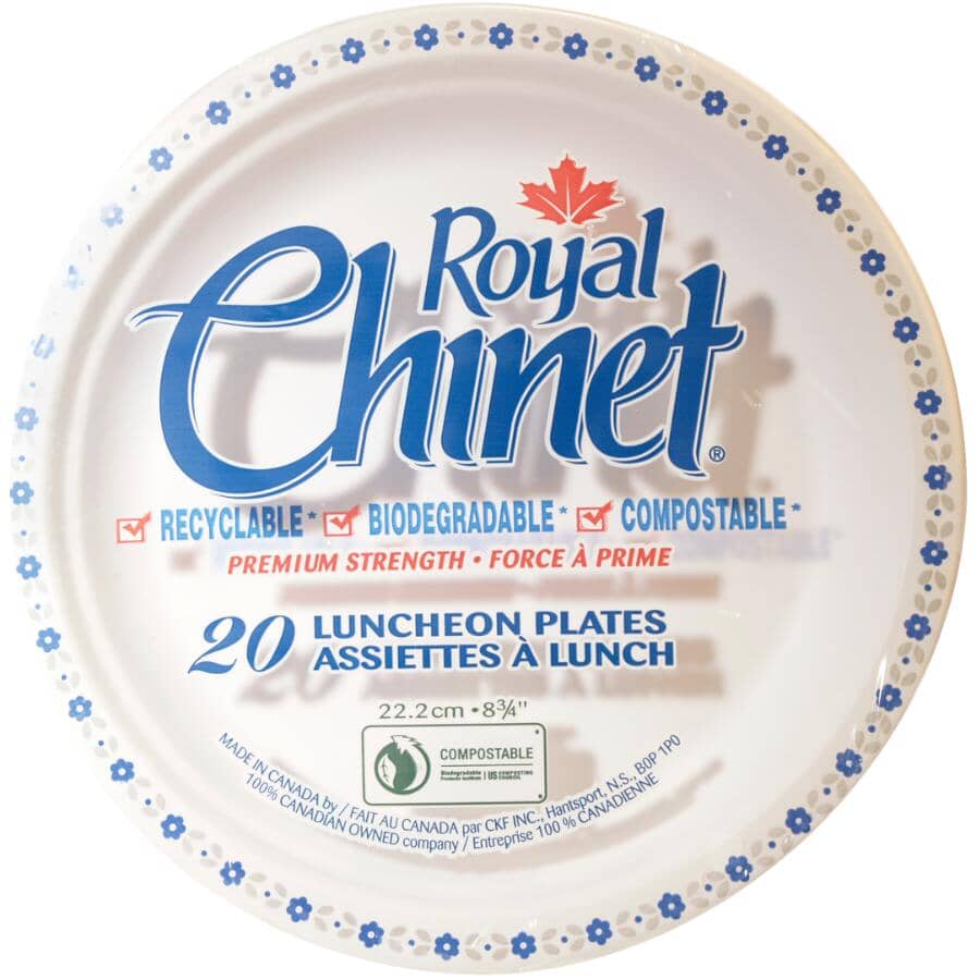 Disposable Paper Lunch Plates - 20 Pack