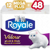 2 Ply Mega Plus Velour Toilet Paper - 284 Sheets, 12 Rolls