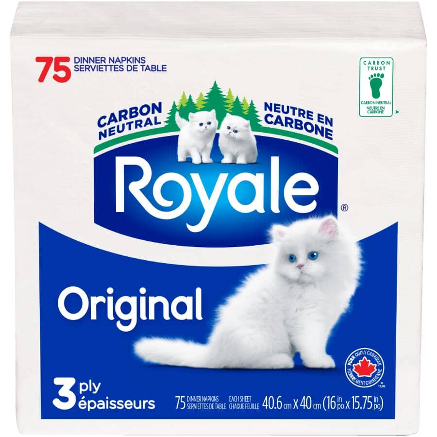 Signature Paper Table Napkins - White, 3 Ply, 75 Pack