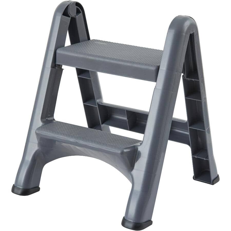 2-Step Dark Grey Folding Step Stool