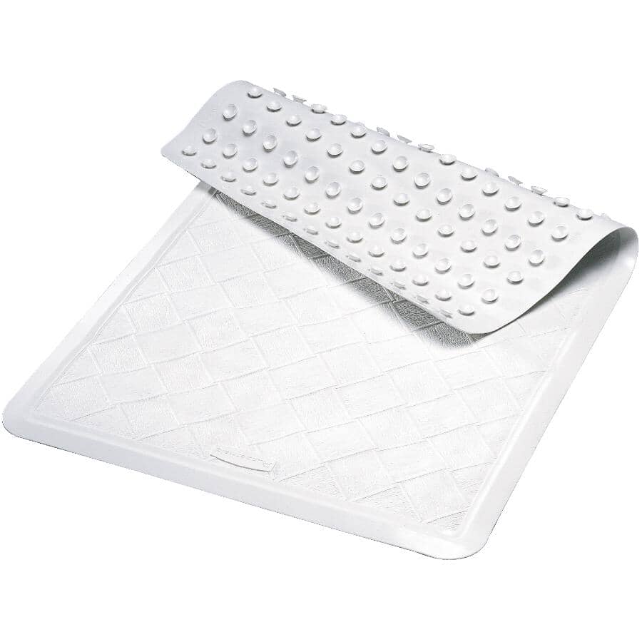 Rubber Bathtub Mat - White, 14" x 22.5"