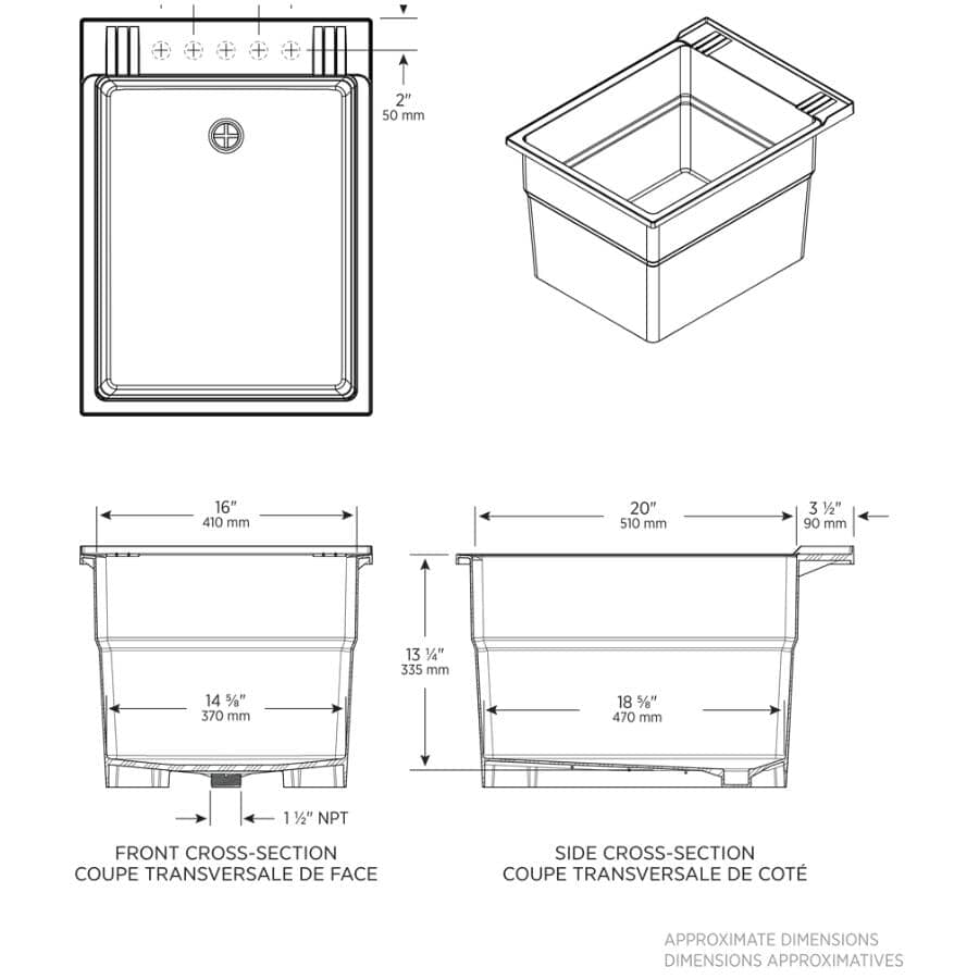 18" x 24.5" Polypropylene Laundry Tub - Black