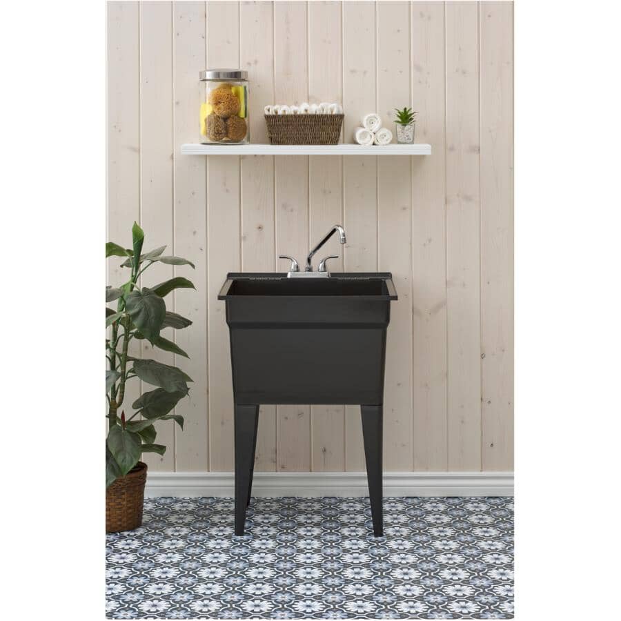 24" x 22" Polypropylene Laundry Tub - Black