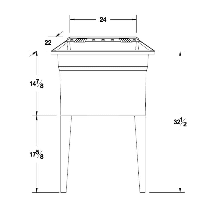 24" x 22" Polypropylene Laundry Tub - Granite Grey