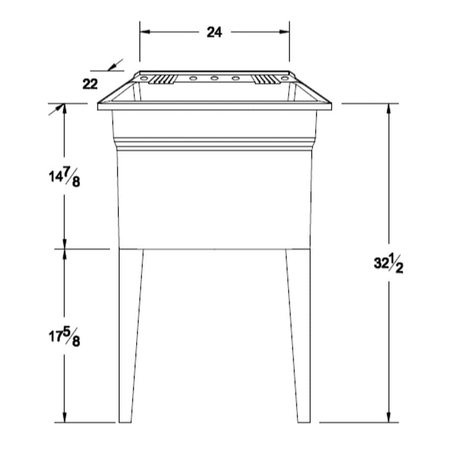 24" x 22" Polypropylene Laundry Tub - Black