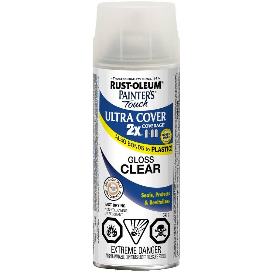 Painter's Touch 2X Ultra Cover Spray Paint - Gloss Clear, 340 g