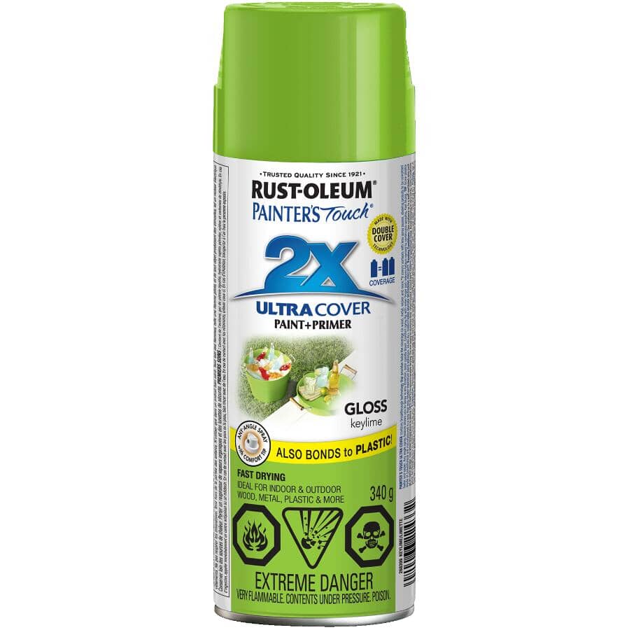 Painter's Touch 2X Ultra Cover Spray Paint - Gloss Key Lime, 340 g