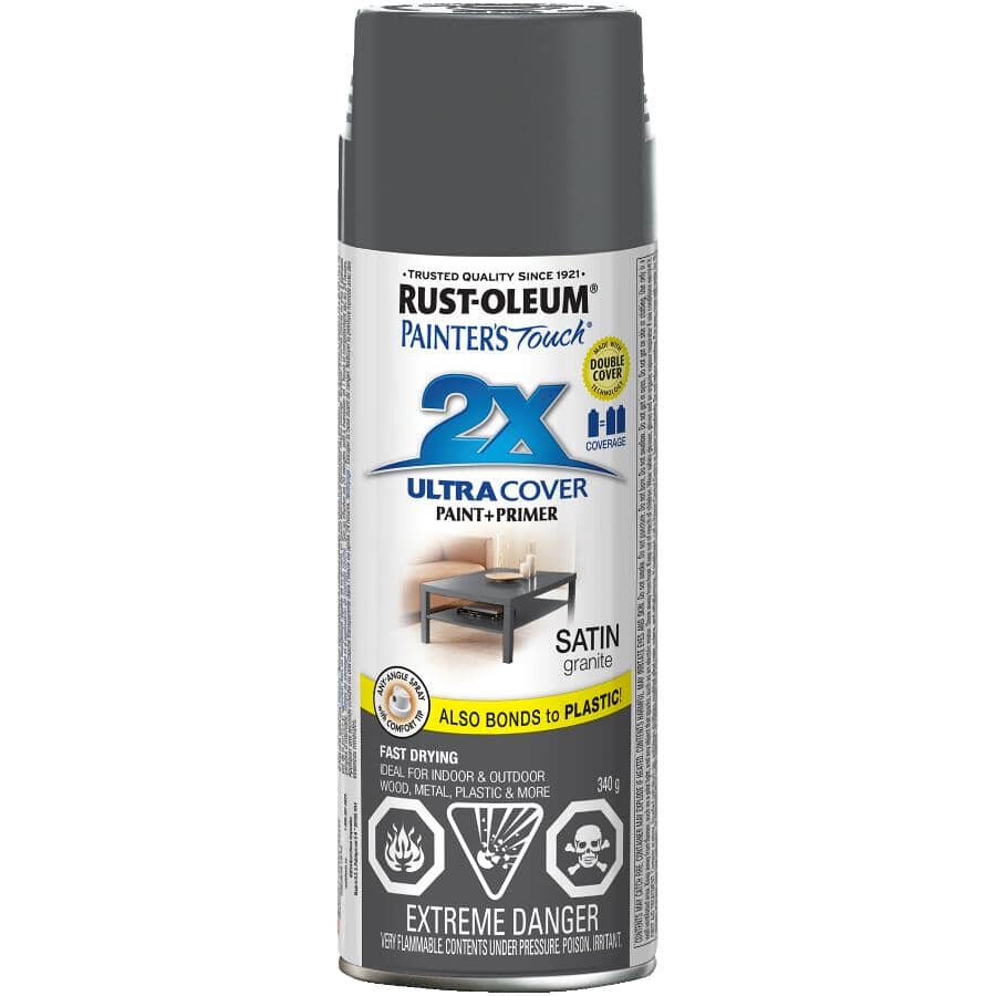 Painter's Touch 2X Ultra Cover Spray Paint - Satin Granite, 340 g