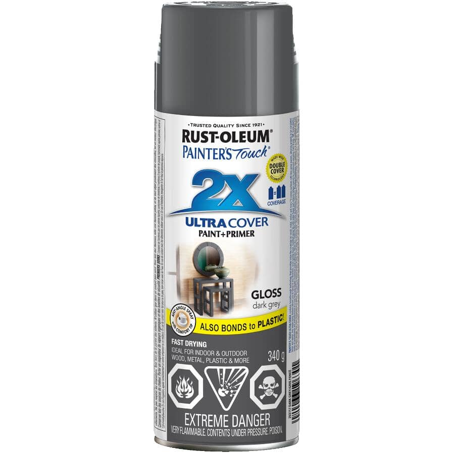 Painter's Touch 2X Ultra Cover Spray Paint - Gloss Grey, 340 g