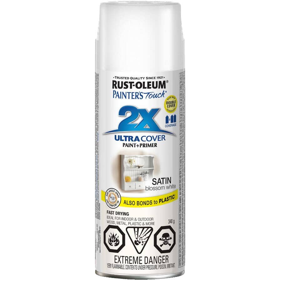 Painter's Touch 2X Ultra Cover Spray Paint - Satin Blossom White, 340 g