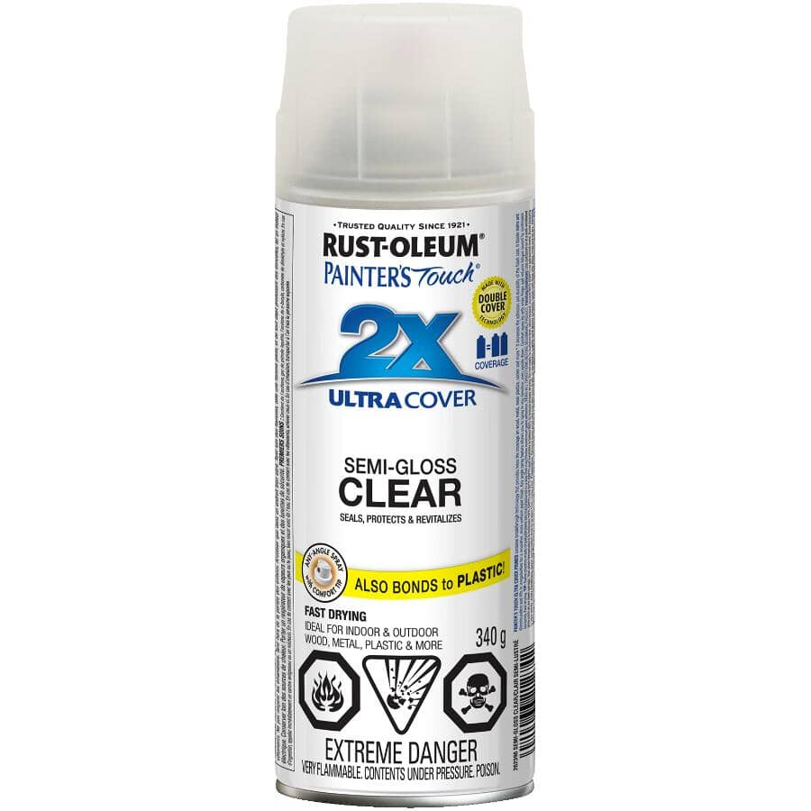 Painter's Touch 2X Ultra Cover Spray Paint - Semi-Gloss Clear, 340 g