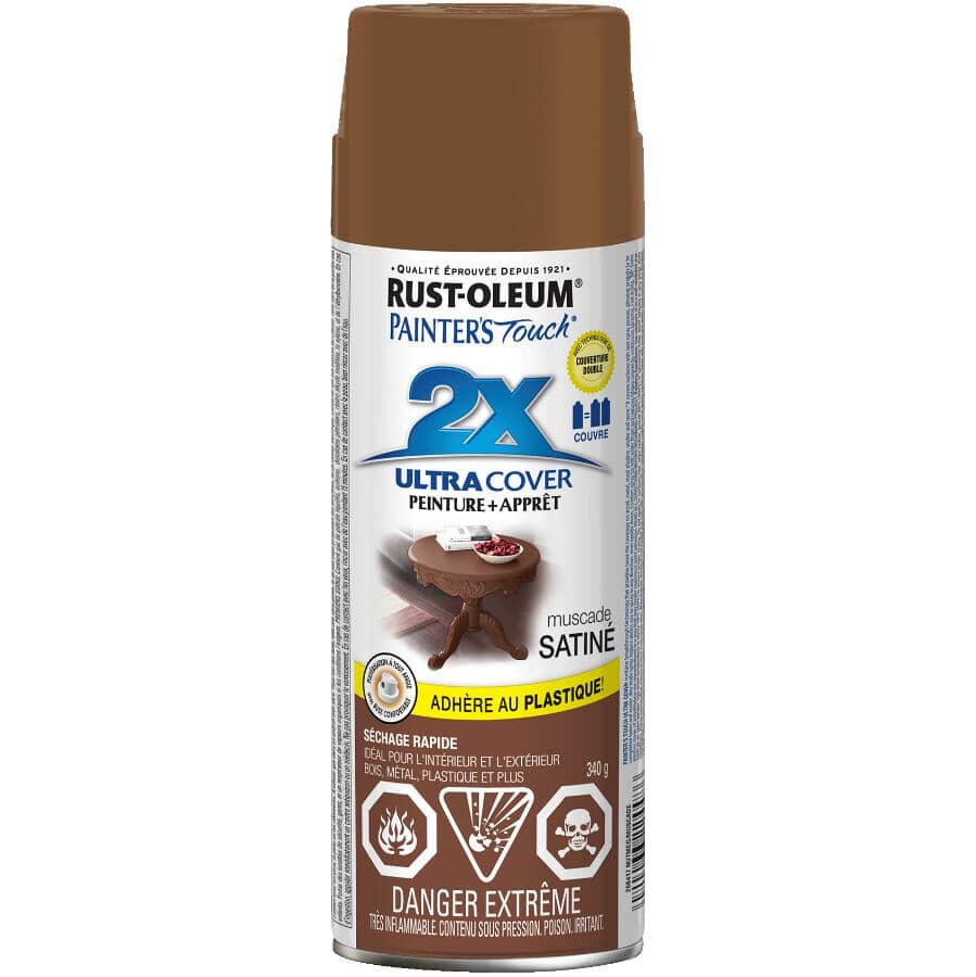Painter's Touch 2X Ultra Cover Spray Paint - Satin Nutmeg, 340 g