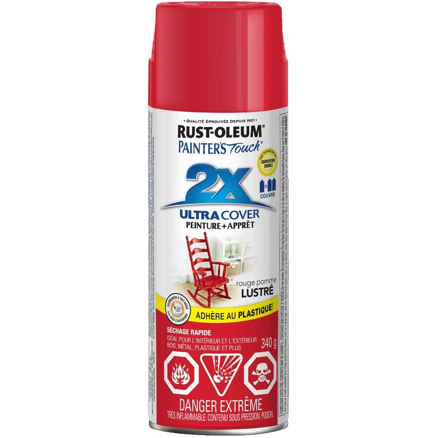 Painter's Touch 2X Ultra Cover Spray Paint - Gloss Apple Red, 340 g