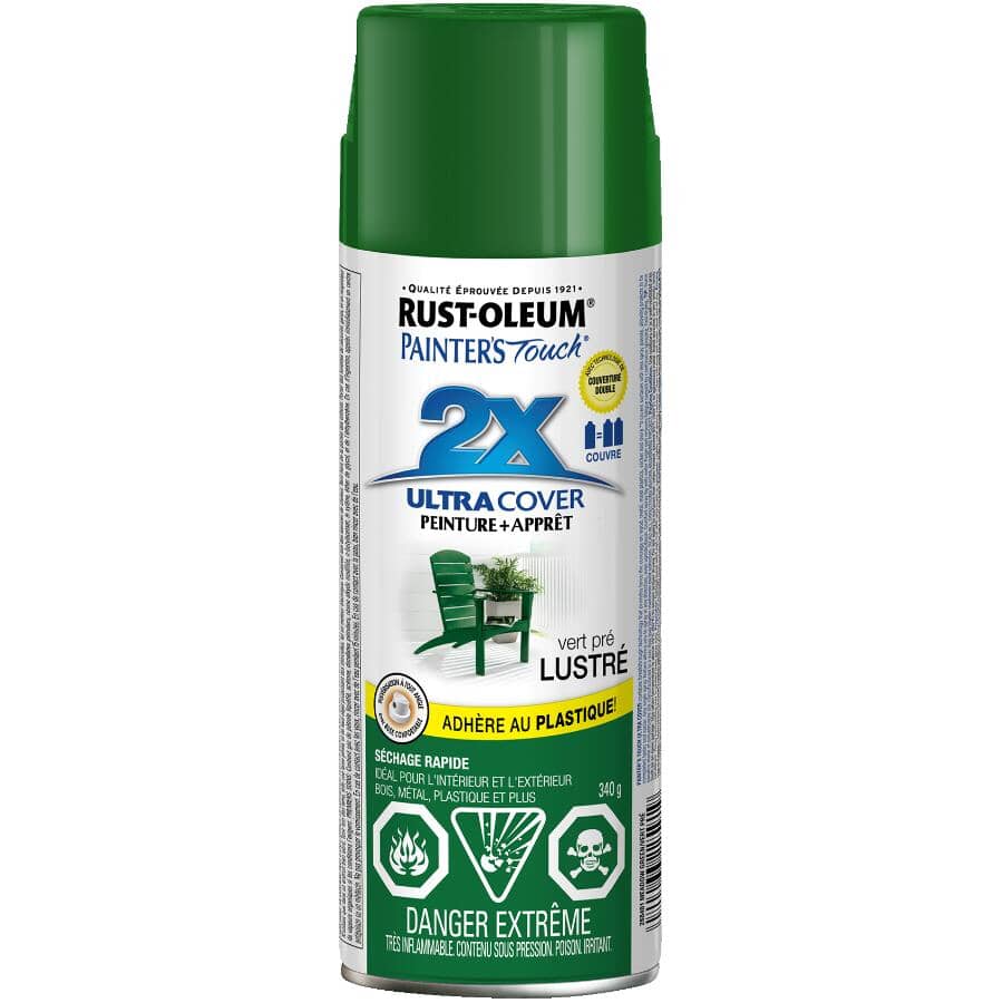 Painter's Touch 2X Ultra Cover Spray Paint - Gloss Meadow Green, 340 g