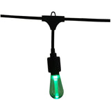 S10 Drop Socket Light Set with Black Wire - Multi-Colour, 10 Lights