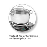 Portable Electric Coil Double Cooktop - with Temperature Control, Black