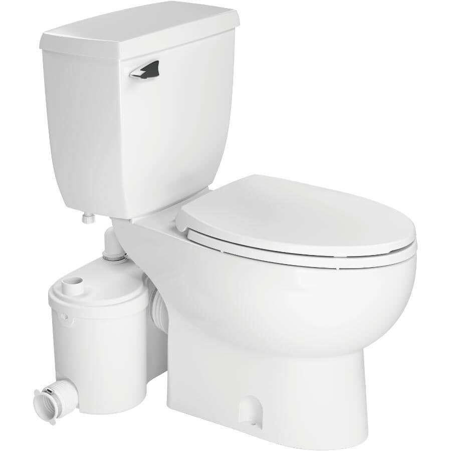 4.8 L Sanibest Pro Elongated Toilet - with Pump, 16.75" Accessible Height, White