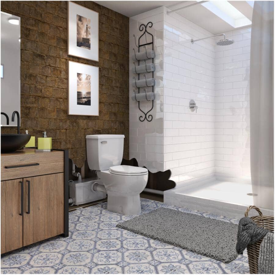 4.8 L Saniplus Round Toilet - with Pump, 16.75" Accessible Height, White