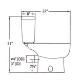 4.8 L Saniplus Round Toilet - with Pump, 16.75" Accessible Height, White