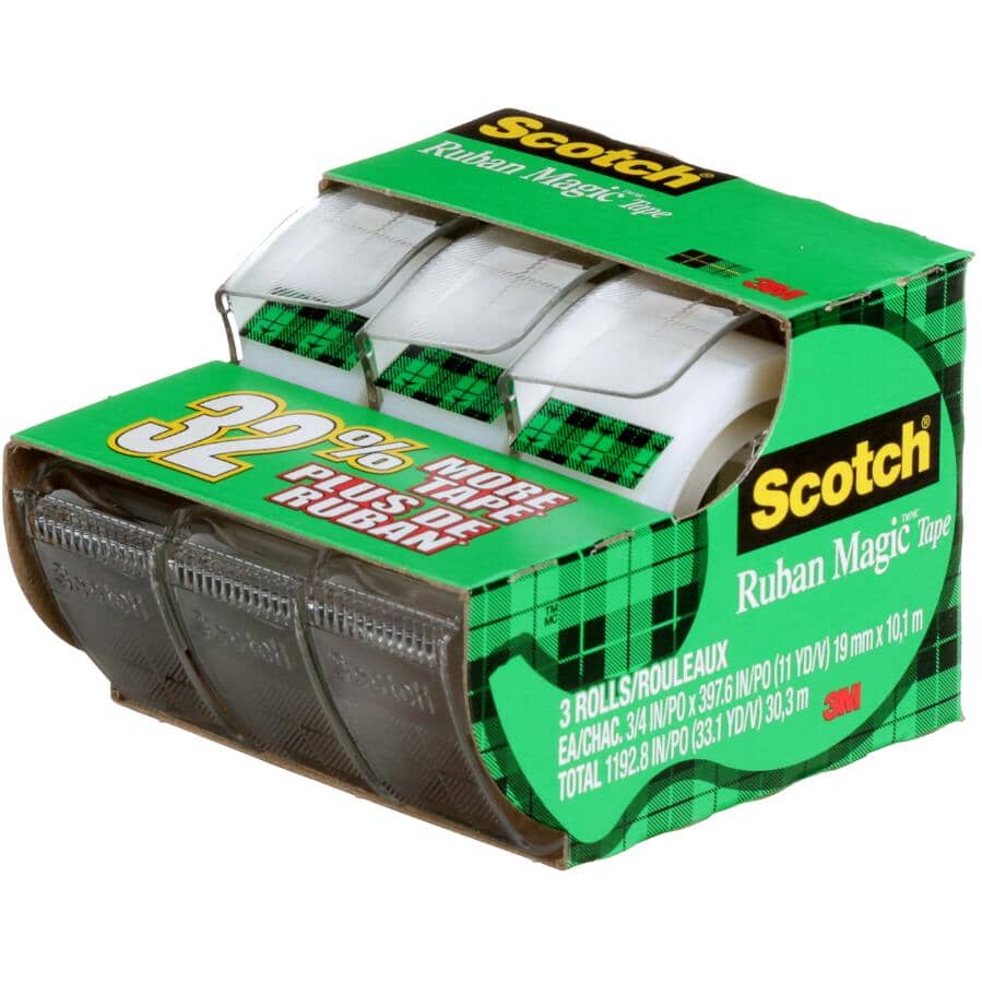 Magic Tape - Transparent, 19 mm x 10.1 m, 3 Pack