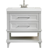 31" W x 19" D Bristol Vanity with Cultured Marble Top - 2 Drawer, Grey