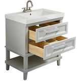 31" W x 19" D Bristol Vanity with Cultured Marble Top - 2 Drawer, Grey