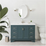 49" W x 19" D Bradford Vanity with Cultured Marble Top - 2 Door, 6 Drawer, Sage