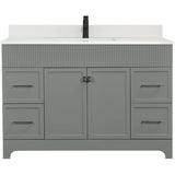 49" W x 22" D Napa Vanity with Cultured Marble Top - 2 Doors + 4 Drawers, Green