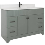 49" W x 22" D Napa Vanity with Cultured Marble Top - 2 Doors + 4 Drawers, Green