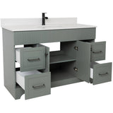 49" W x 22" D Napa Vanity with Cultured Marble Top - 2 Doors + 4 Drawers, Green