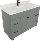 49" W x 22" D Napa Vanity with Cultured Marble Top - 2 Doors + 4 Drawers, Green