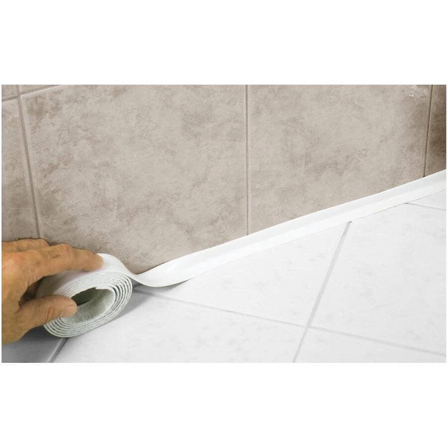 Tub & Floor Waterproof Adhesive Tape - White, 1.25" x 5'6"