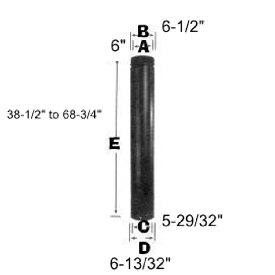 6" Diameter 38" to 68" Adjustable Double Wall Stove Pipe