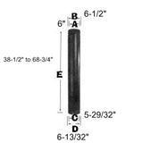 6" Diameter 38" to 68" Adjustable Double Wall Stove Pipe