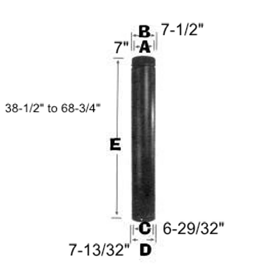 7" Diameter 38" to 68" Adjustable Double Wall Stove Pipe