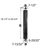 7" Diameter 38" to 68" Adjustable Double Wall Stove Pipe