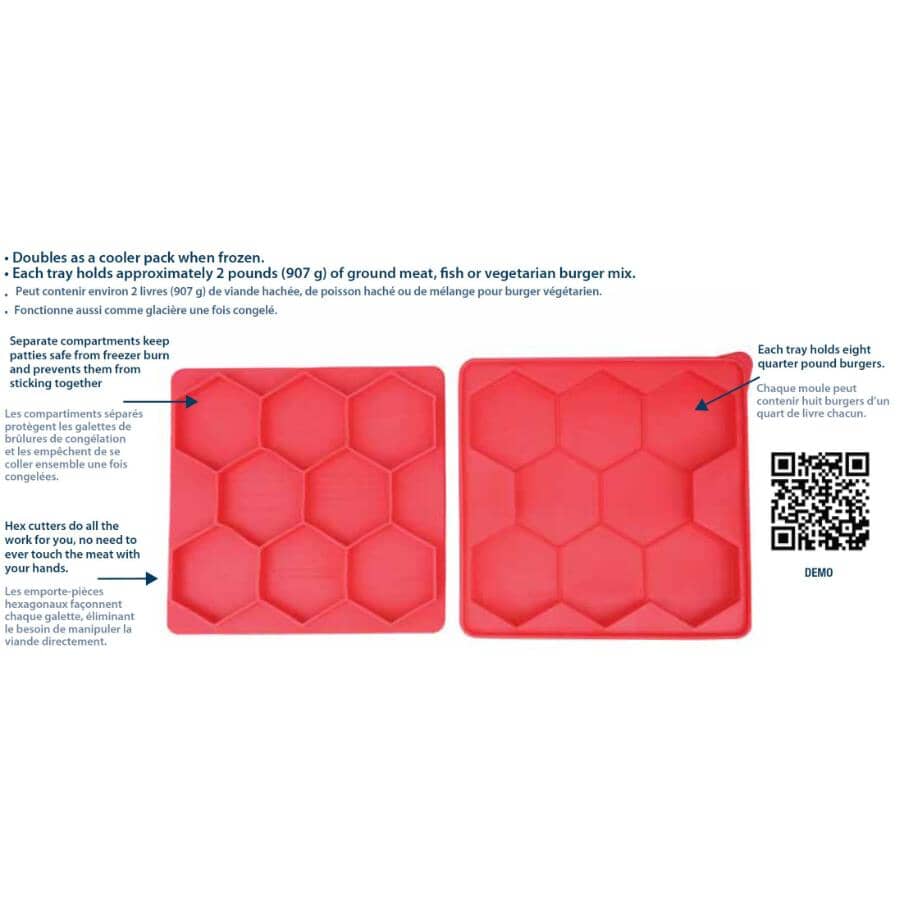 Burger Master Burger Press & Freezer Container - 8 Pc